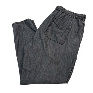 Women's Ankle-Length Cropped Elastic Waist Pants - Gray
